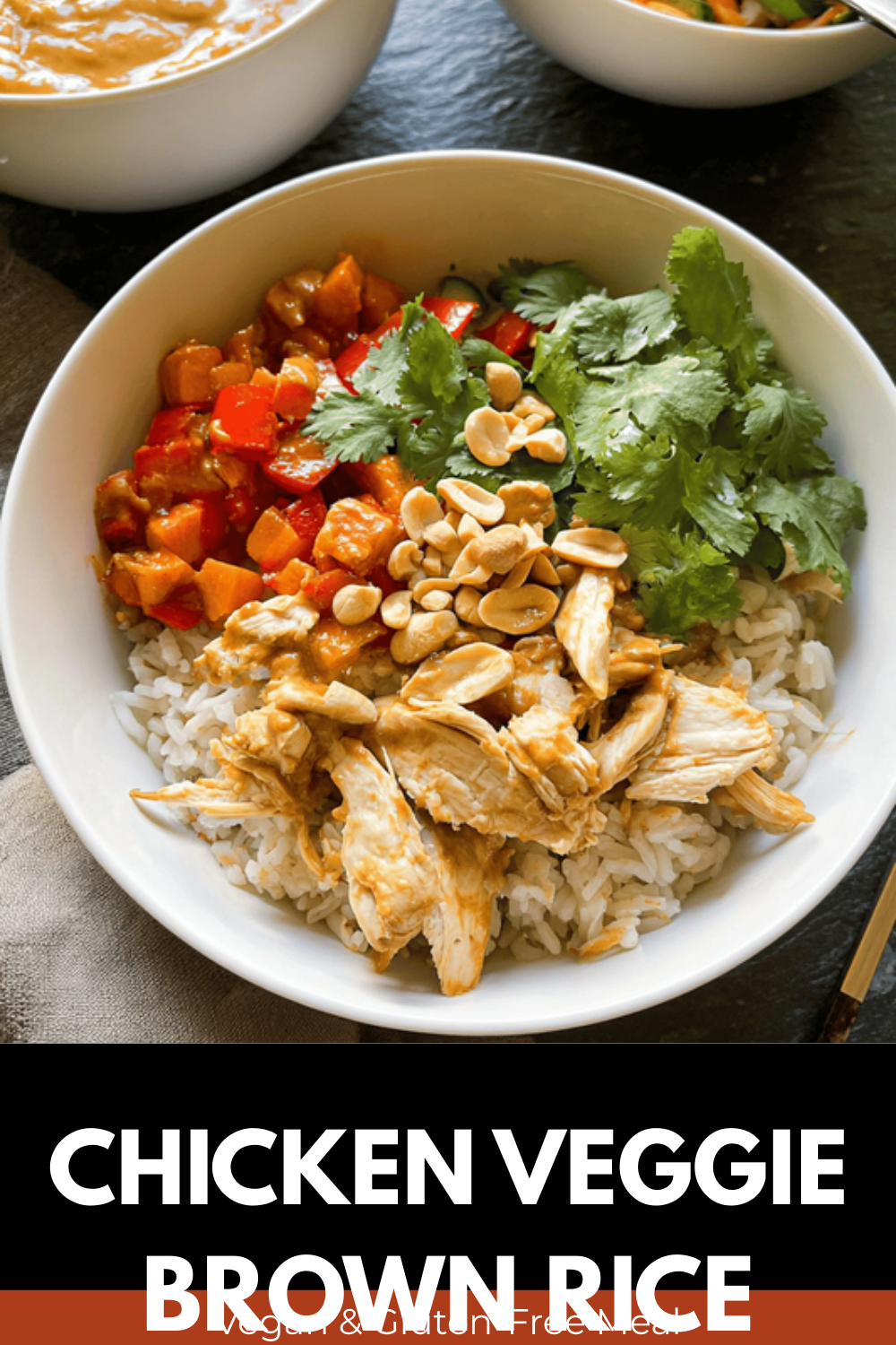 Chicken Veggie Brown Rice Bowls With Creamy Peanut Sauce 7 Chicken Veggie Brown Rice Bowls Peanut Sauce