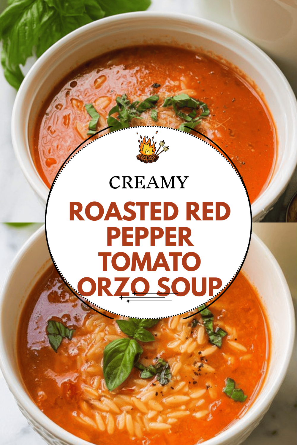 Creamy Roasted Red Pepper Tomato Soup With Orzo Recipe 6 Roasted Red Pepper Tomato Orzo Soup
