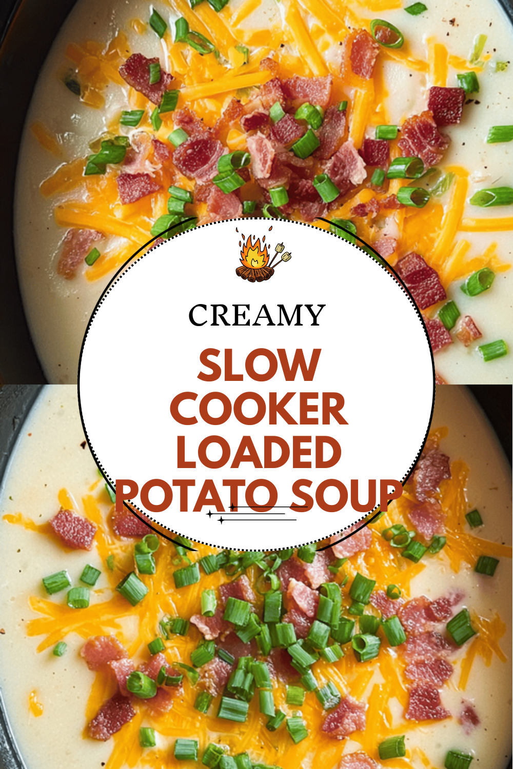 Crockpot Loaded Potato Soup Recipe With Creamy Cheese And Bacon 6 Slow Cooker Loaded Potato Soup