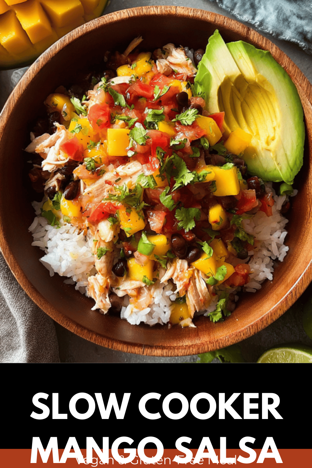 Slow Cooker Mango Salsa Chicken Served With Creamy Coconut Rice 7 Slow Cooker Mango Salsa Chicken Coconut Rice
