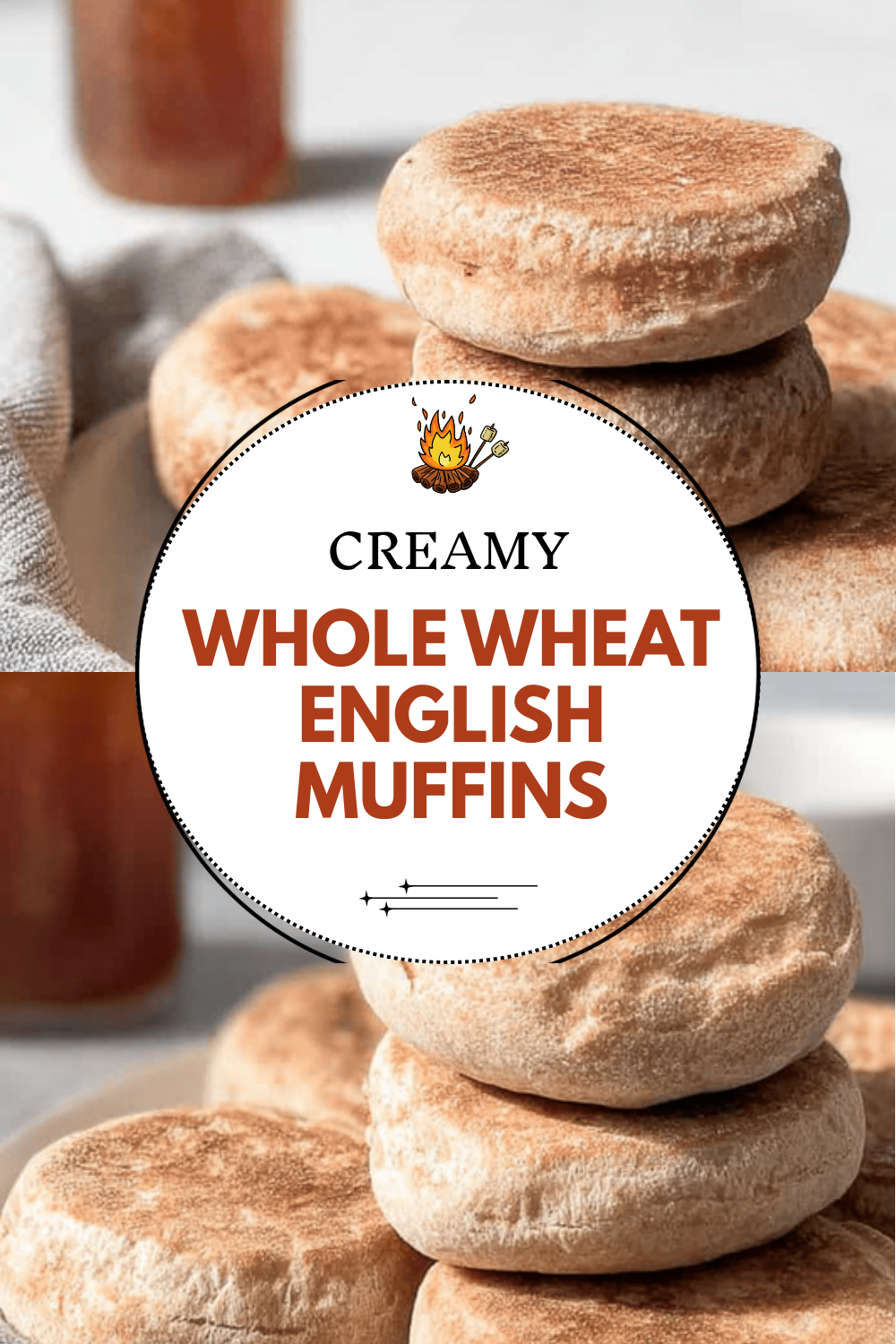 100% Whole Wheat English Muffins Recipe For Healthy Homemade Bread 6 Whole Wheat English Muffins