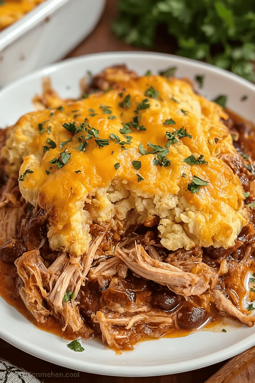 Cheddar Bay Pulled Pork Casserole