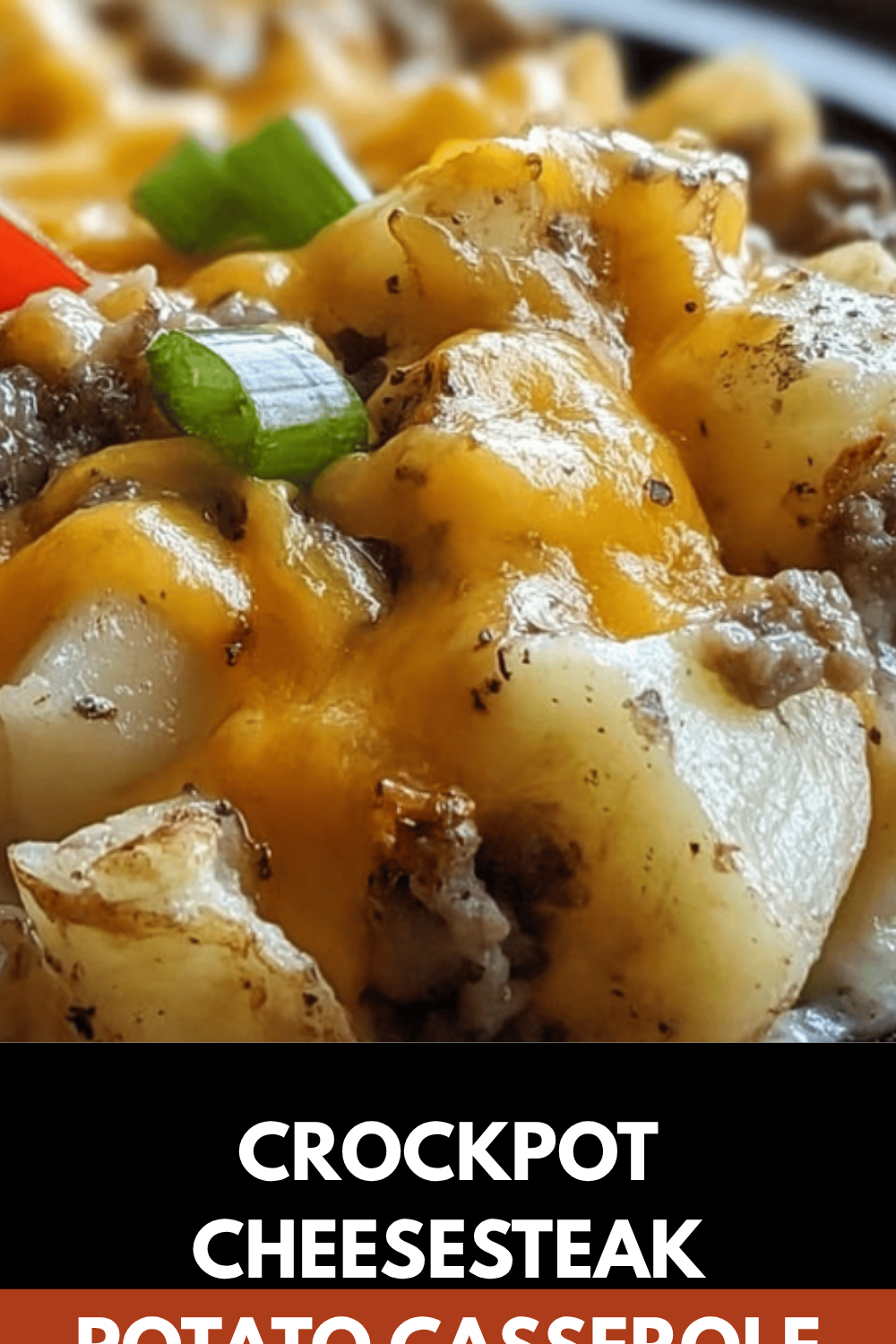 Crockpot Cheesesteak Potato Casserole