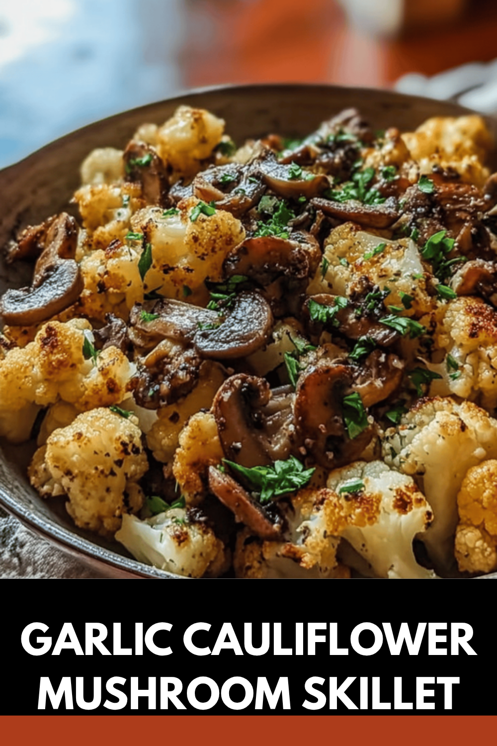 Mushroom Cauliflower Skillet Recipe With Simple Flavorful Ingredients 7 Garlic Cauliflower Mushroom Skillet