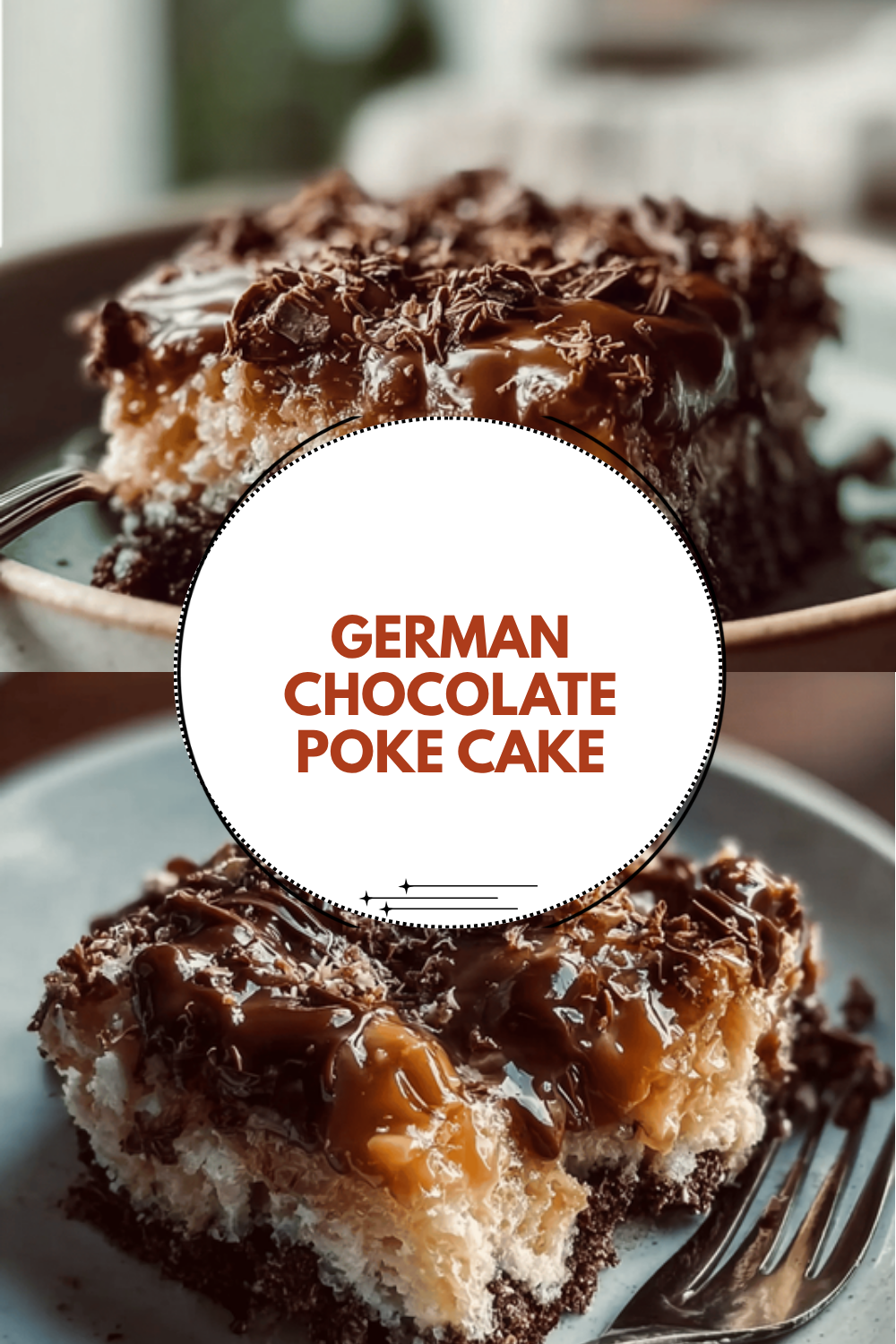 German Chocolate Poke Cake Recipe With Gooey Coconut And Pecan Filling 6 German Chocolate Poke Cake
