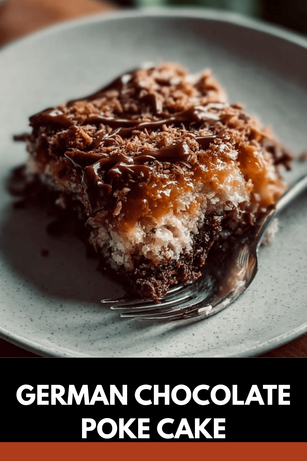 German Chocolate Poke Cake Recipe With Gooey Coconut And Pecan Filling 7 German Chocolate Poke Cake