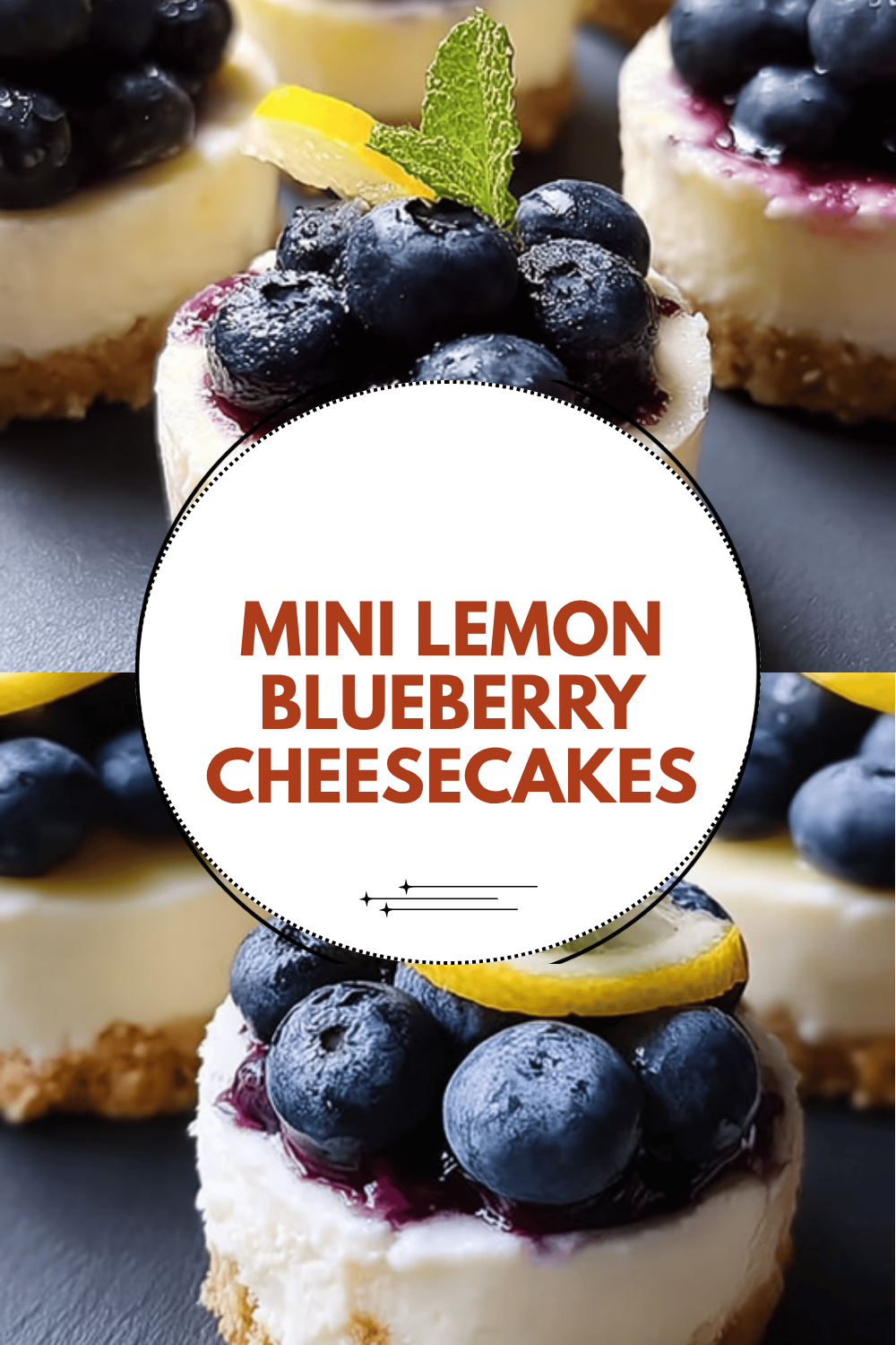 Mini Lemon Blueberry Cheesecakes