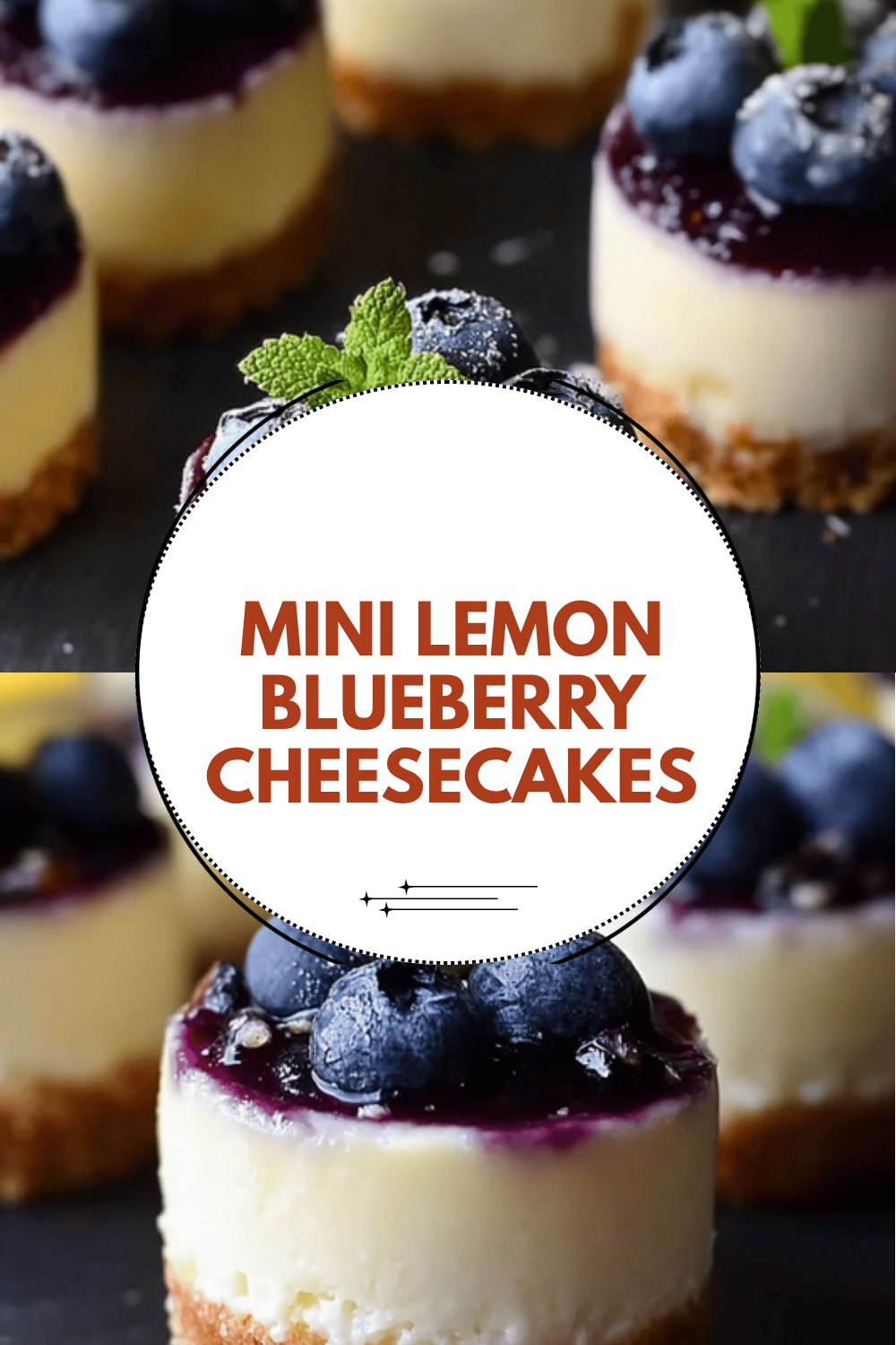Mini Lemon Blueberry Cheesecakes