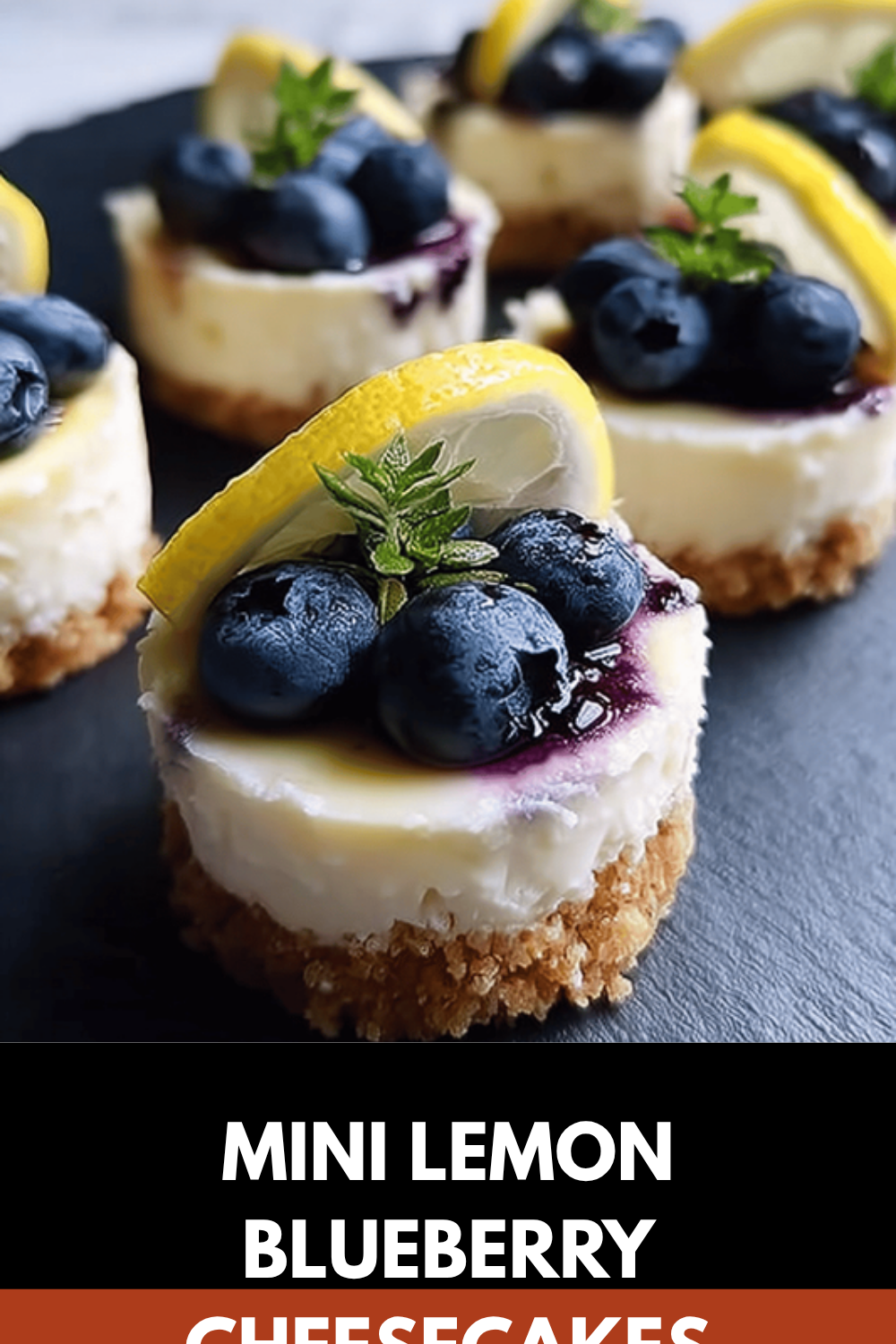 Mini Lemon Blueberry Cheesecakes