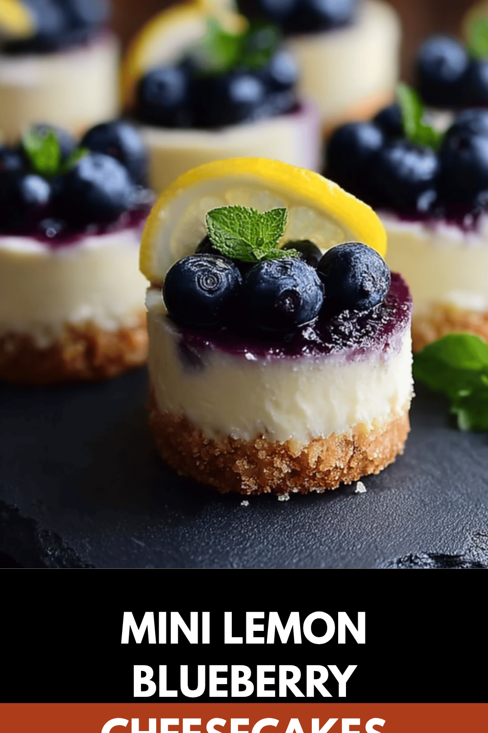 Mini Lemon Blueberry Cheesecakes