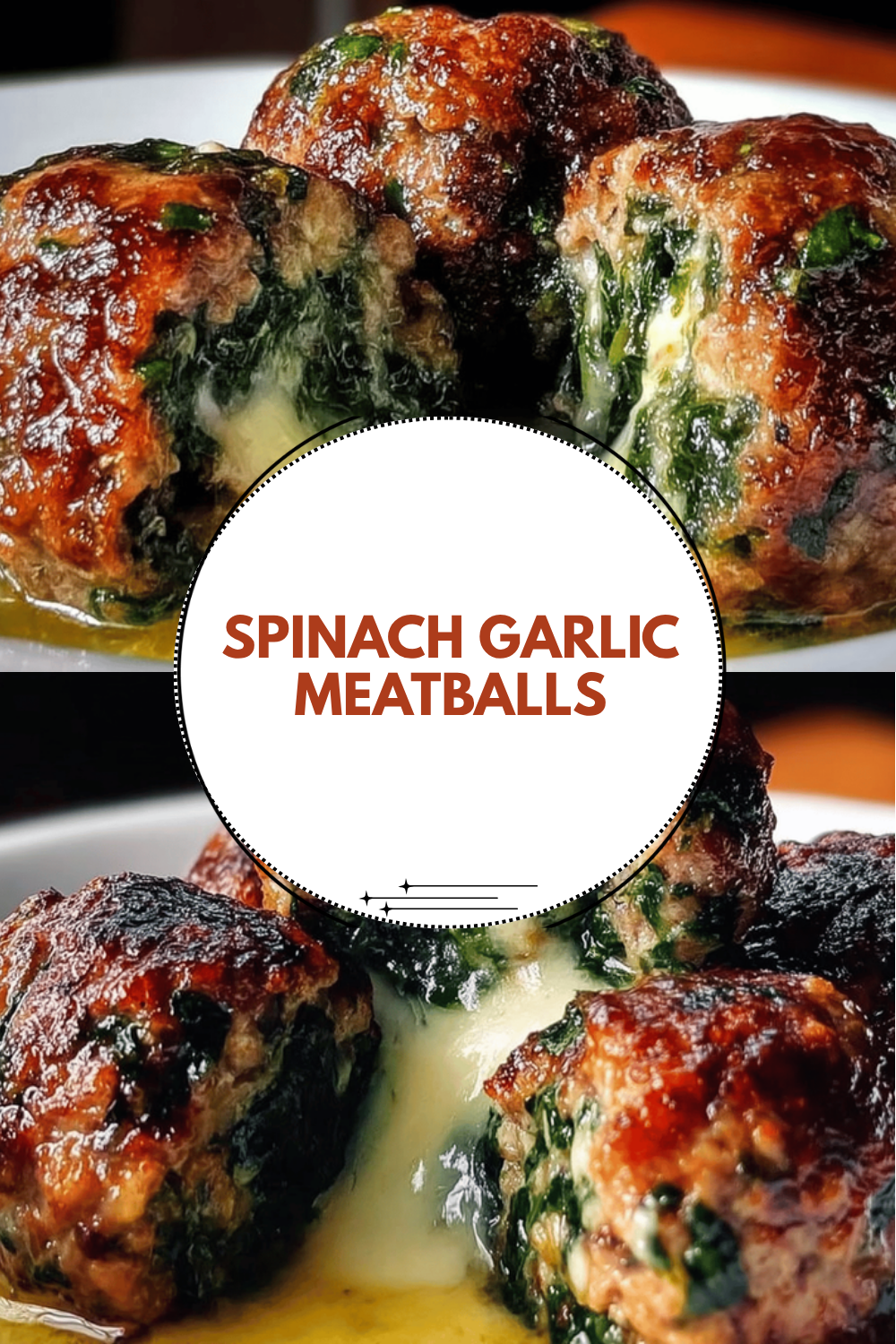 Spinach Garlic Meatballs Stuffed With Melty Mozzarella Cheese 6 Spinach Garlic Meatballs