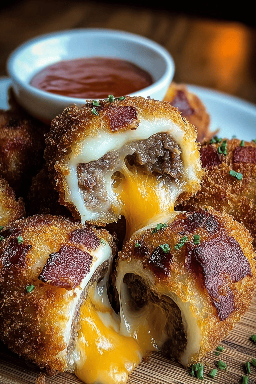 Bacon Cheeseburger Mozzarella Bombs