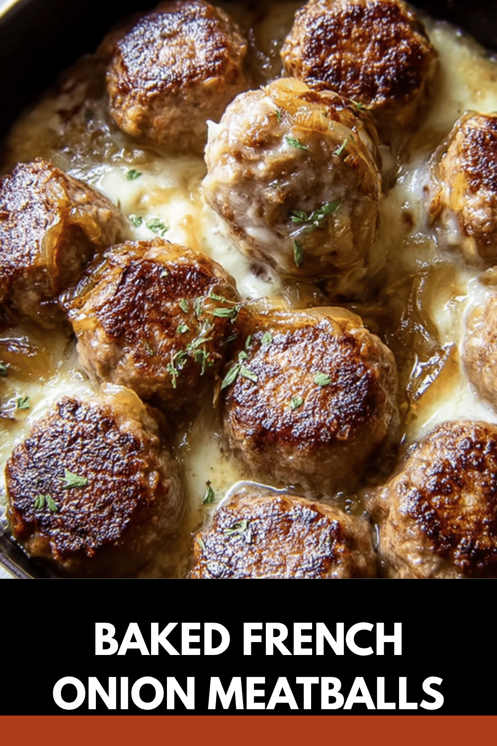 Baked French Onion Meatballs
