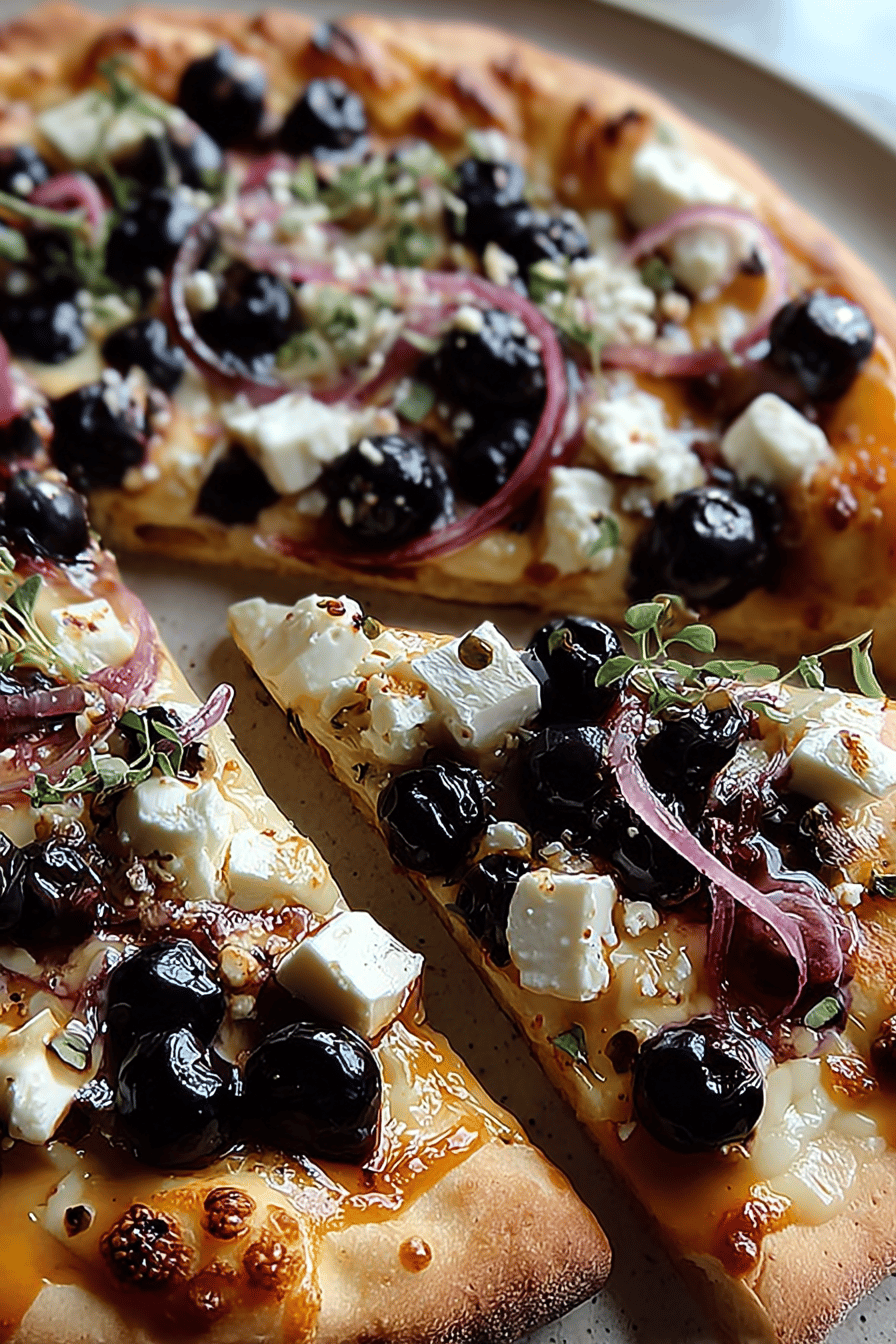 Blueberry Pizza With Goat Cheese And Sweet Caramelized Onions 6 Blueberry Feta Pizza