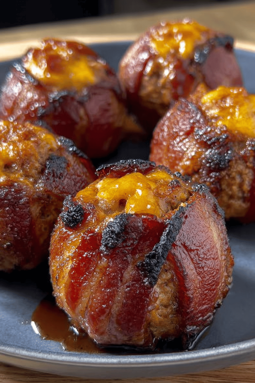 Cheddar Stuffed Bbq Bacon Bombs