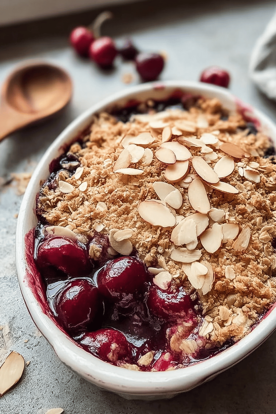 Cherry Almond Maple Crisp