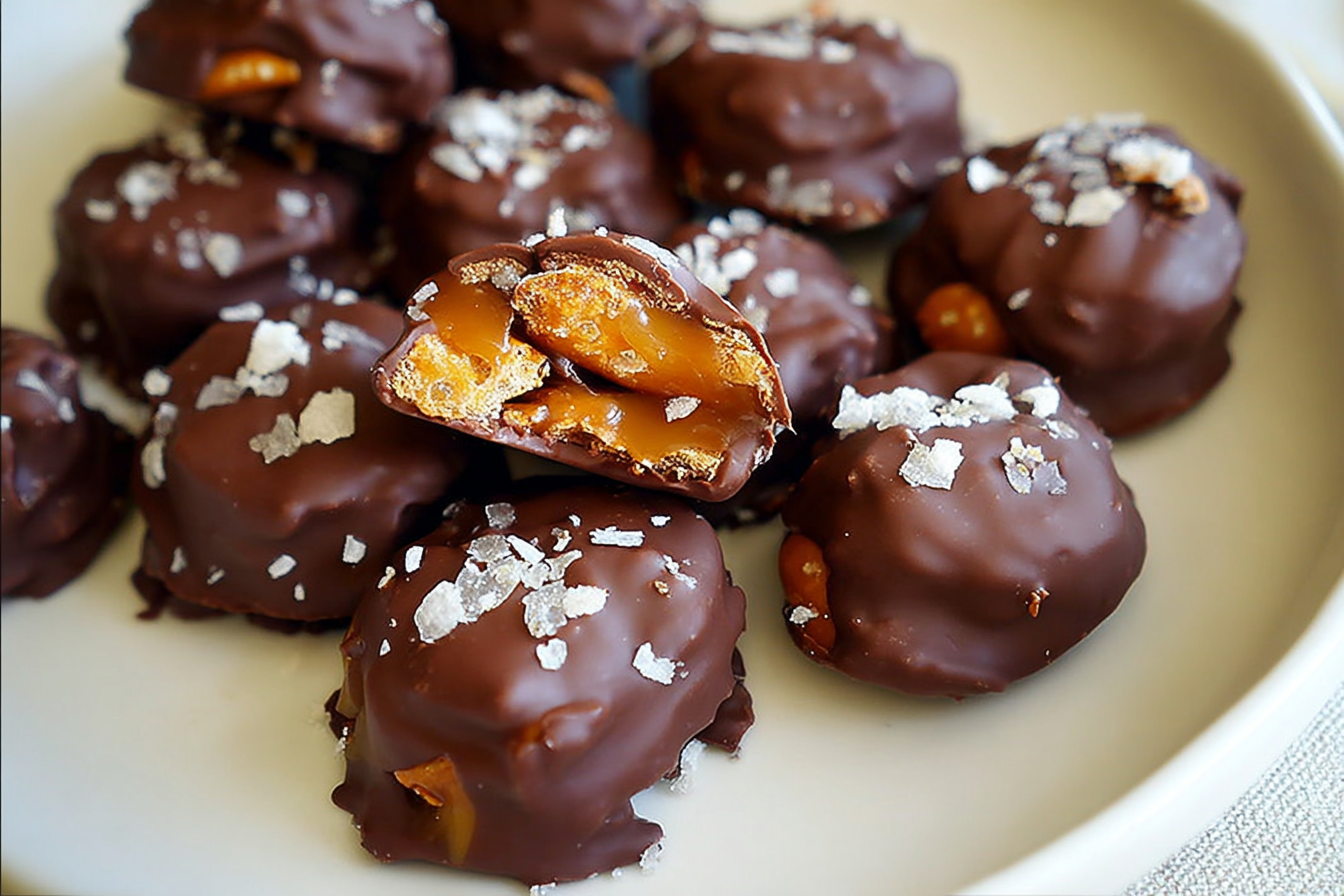 Chocolate Caramel Pretzel Bites