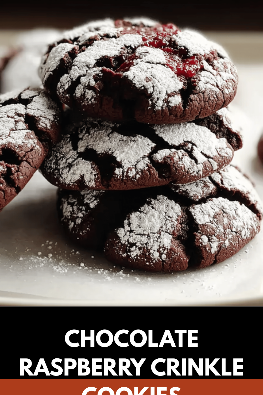 Chocolate Raspberry Crinkle Cookies