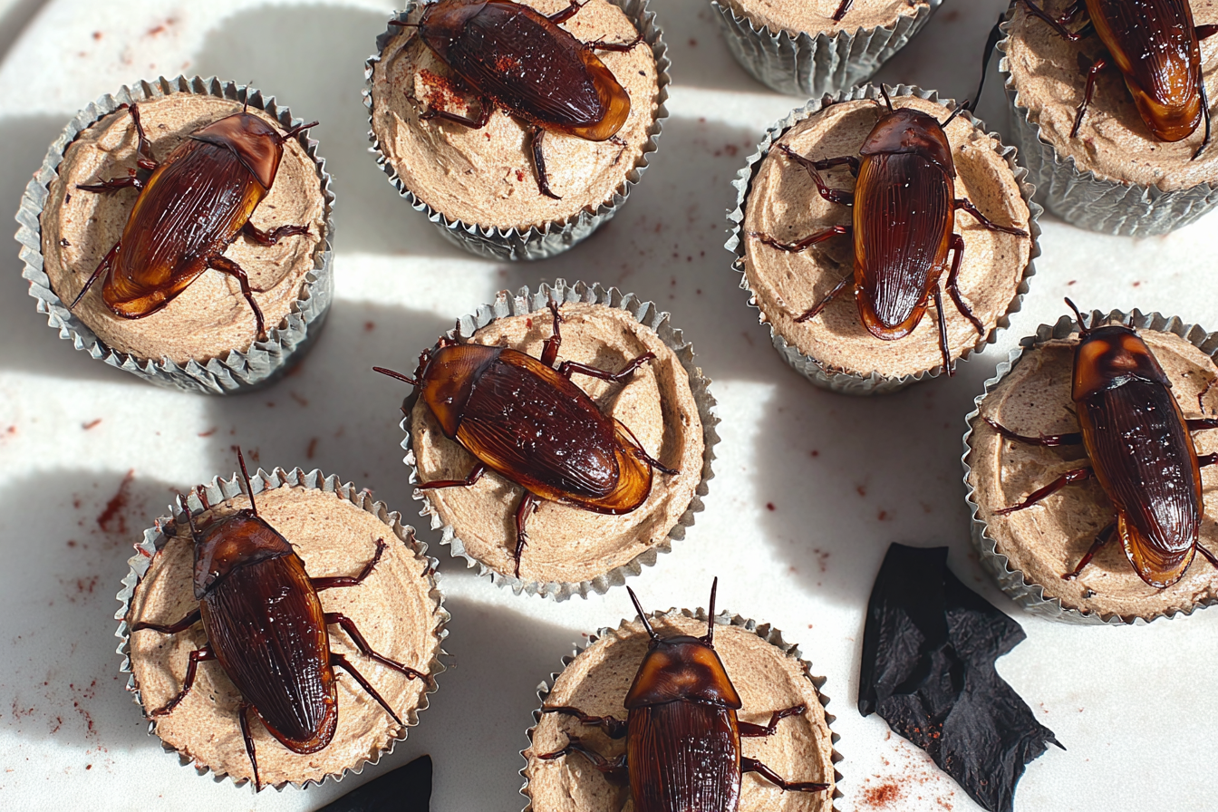 Cockroach Halloween Cupcakes
