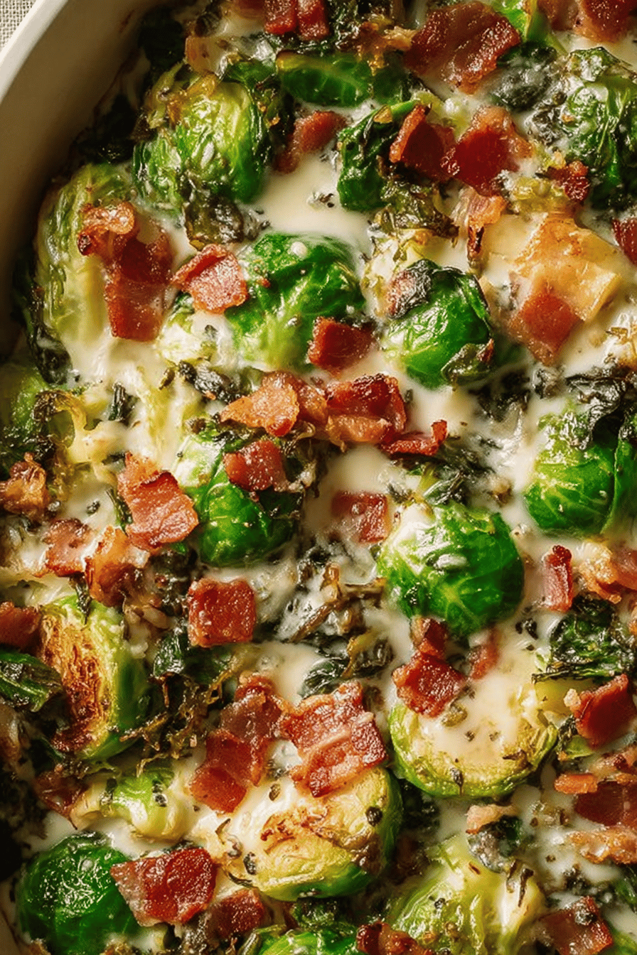 Creamy Brussels Sprouts Bacon