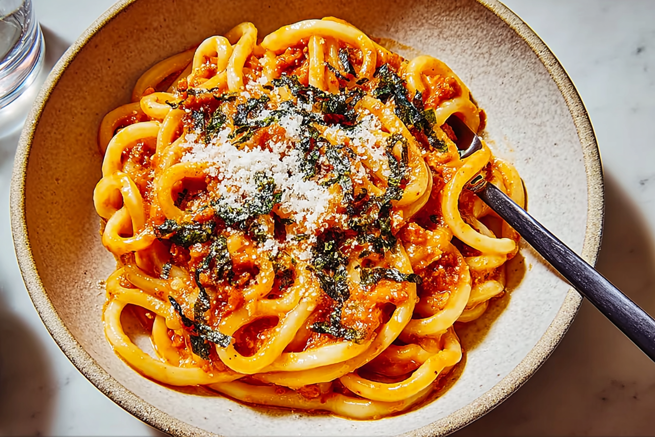 Creamy Gochujang Udon Noodles