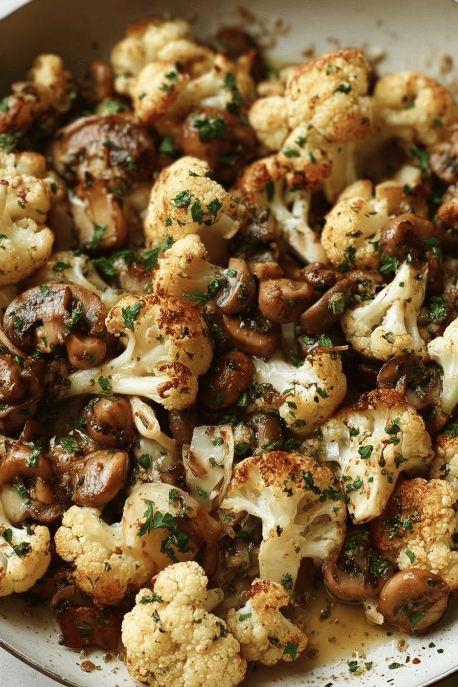 Garlic Cauliflower Mushrooms Savory