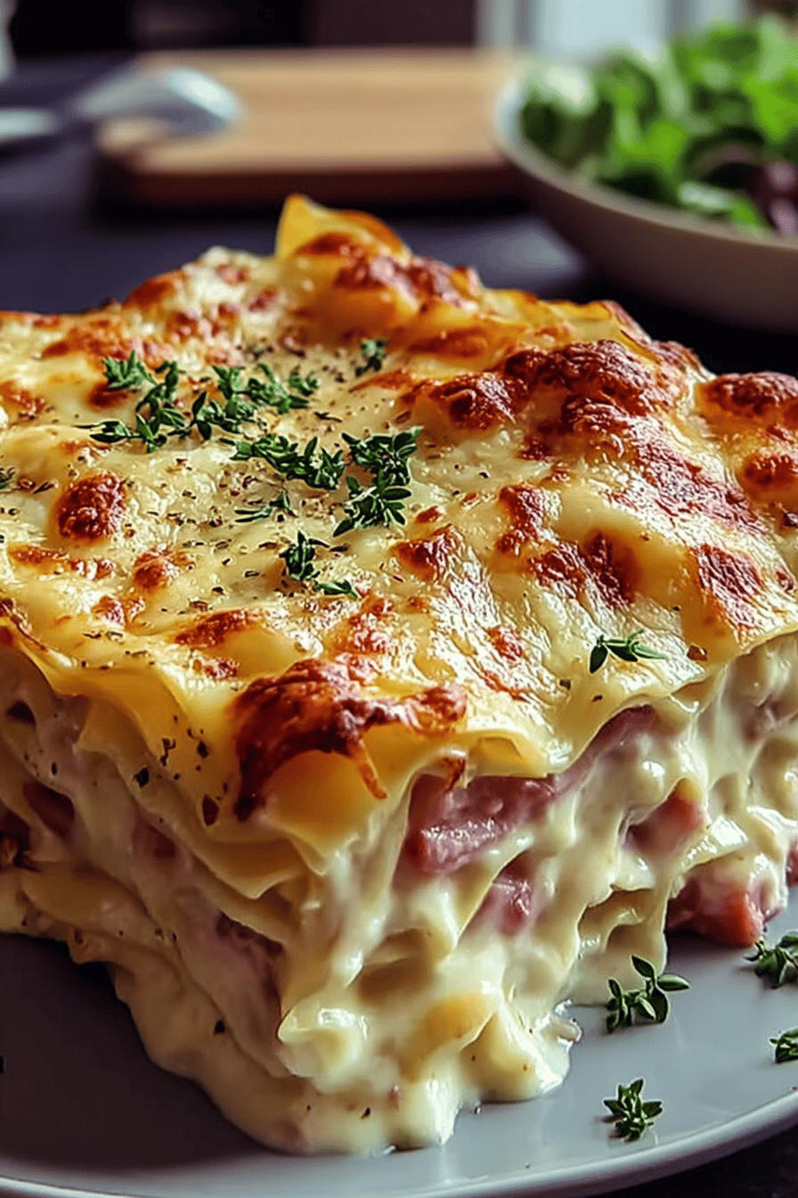 Ham Cheese Lasagna Bake