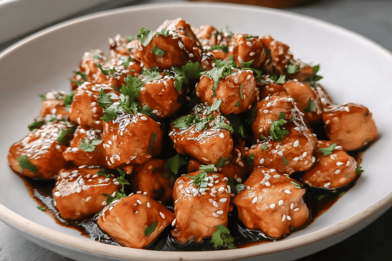 Honey Garlic Salmon Bites