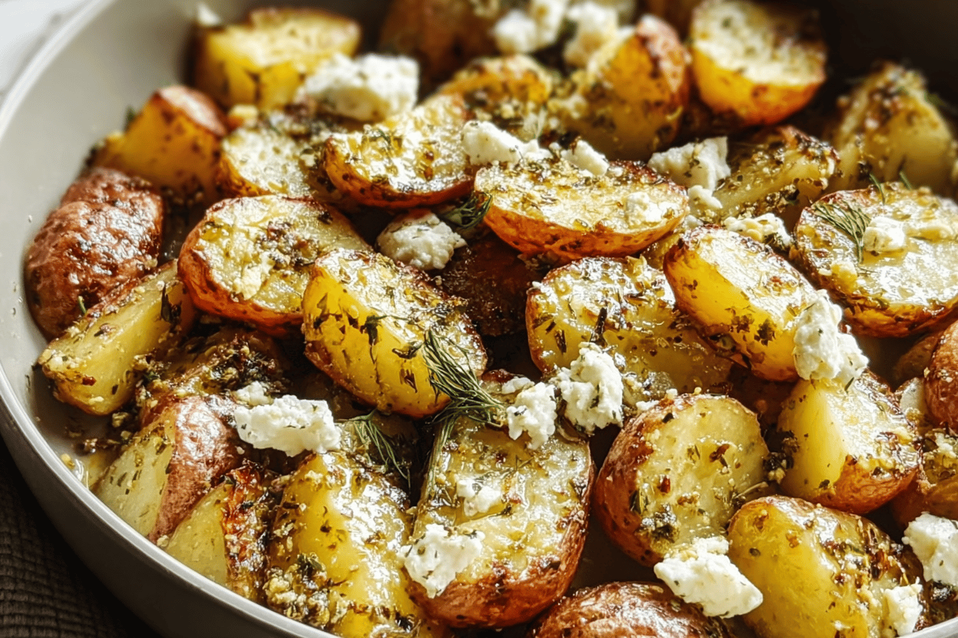 Lemon Feta Roasted Potatoes