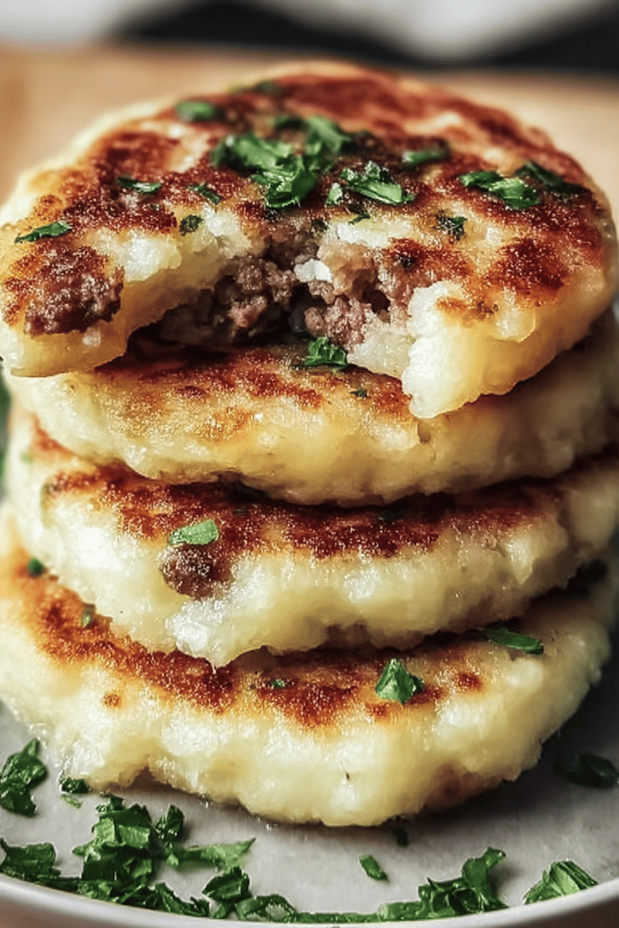 Mashed Potato Pancakes Stuffed With Savory Meat Filling Recipe 6 Mashed Potato Meat Pancakes
