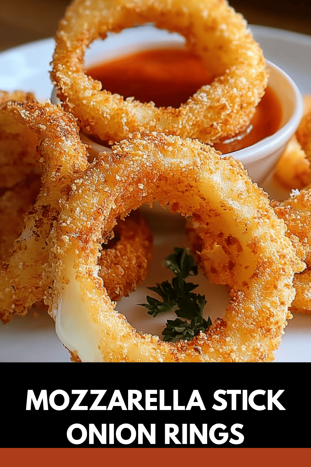 Mozzarella Onion Rings Recipe With Crispy Golden Coating 7 Mozzarella Stick Onion Rings