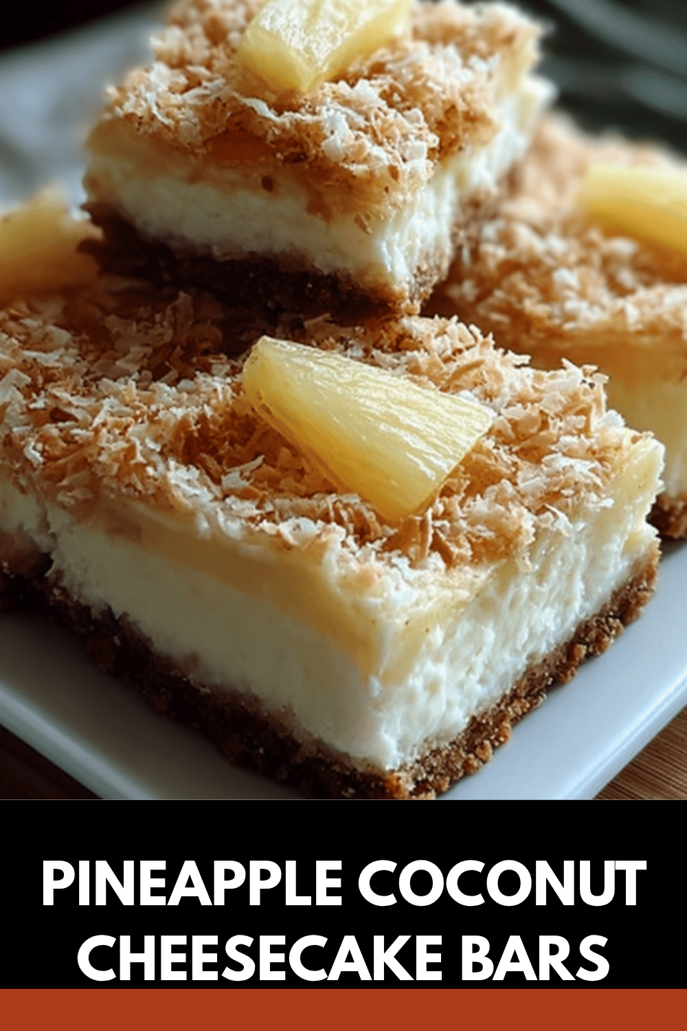 Pineapple Coconut Cheesecake Bars
