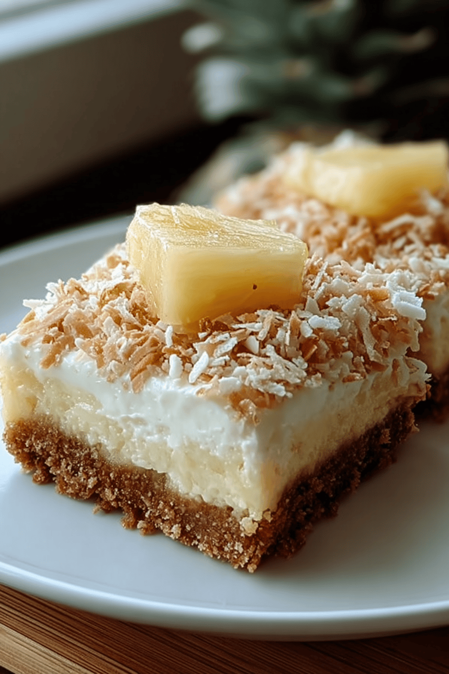 Pineapple Coconut Cheesecake Bars