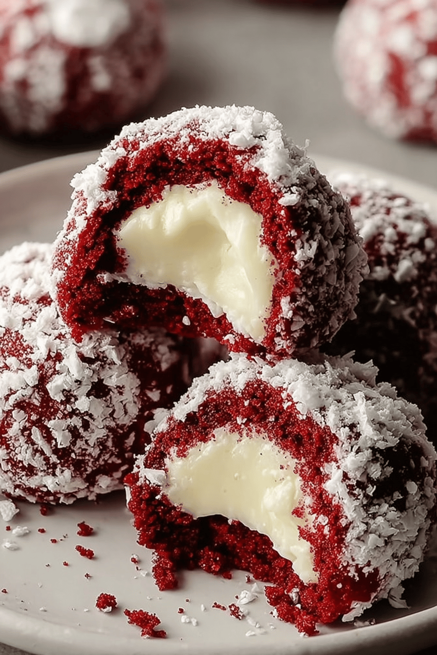Red Velvet Snowball Cookies