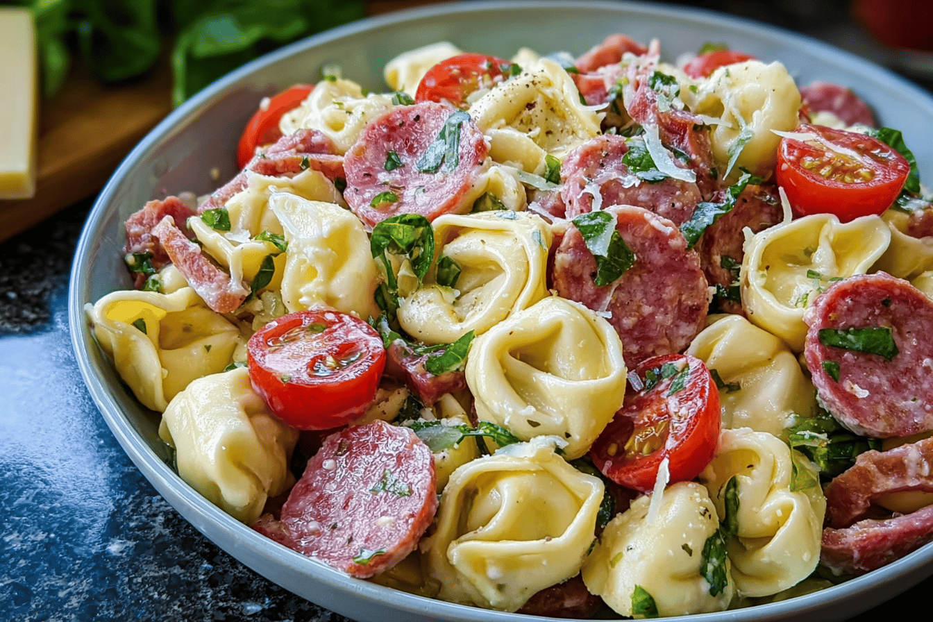 Italian Salami Tortellini Salad Ready In 5 Minutes 6 Salami Tortellini Salad