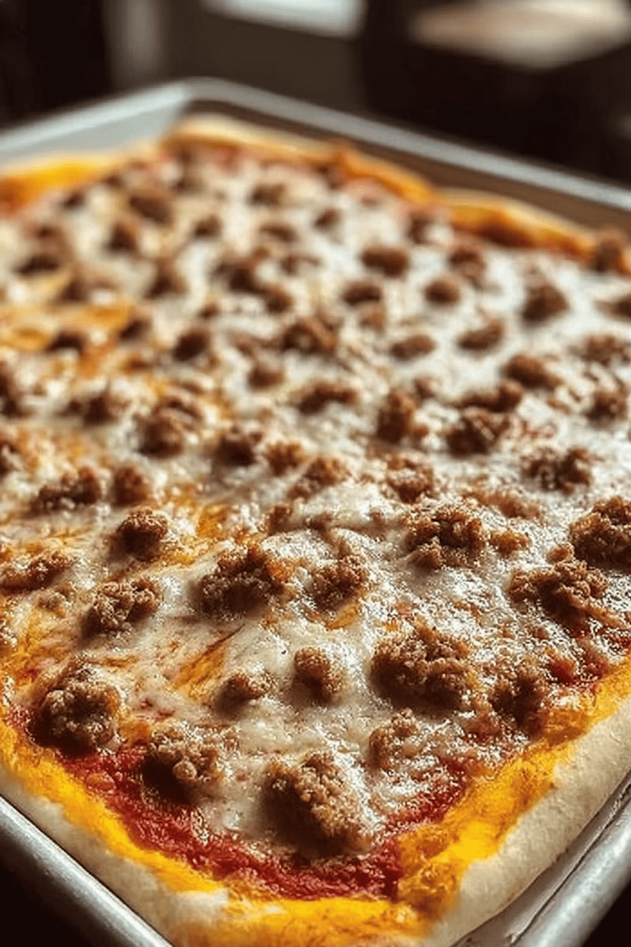School Pizza Sausage Cheese