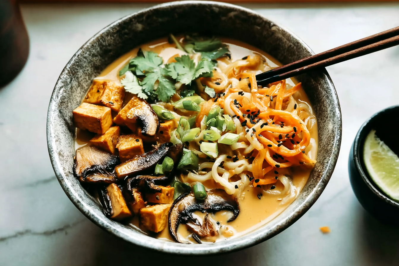 Shiitake Coconut Ramen Tofu Veggies