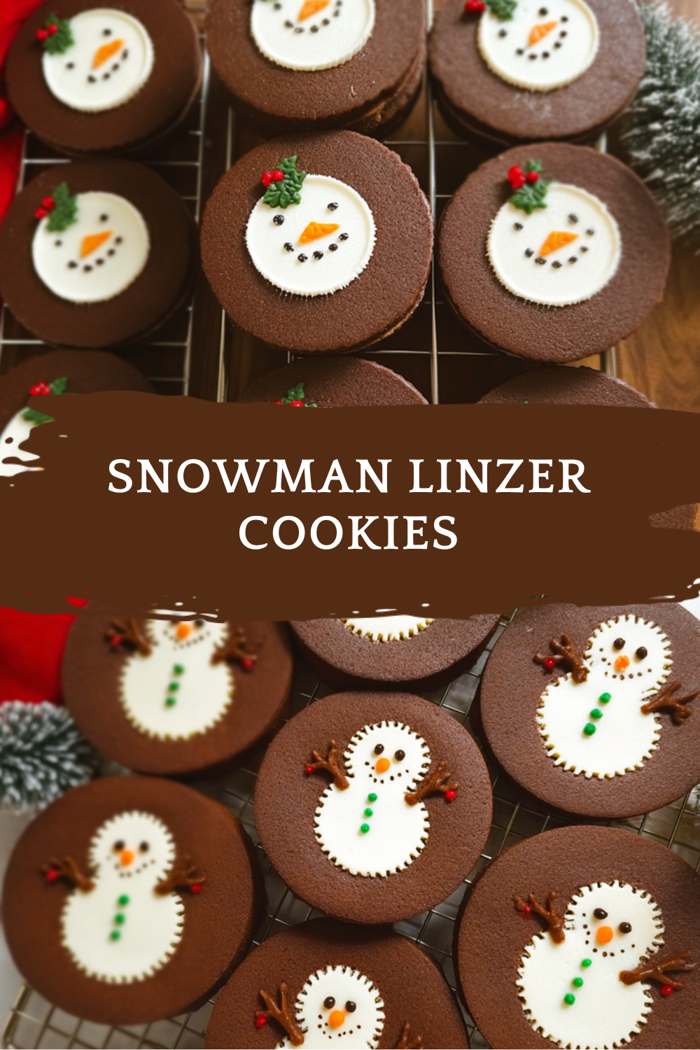 Snowman Linzer Cookies