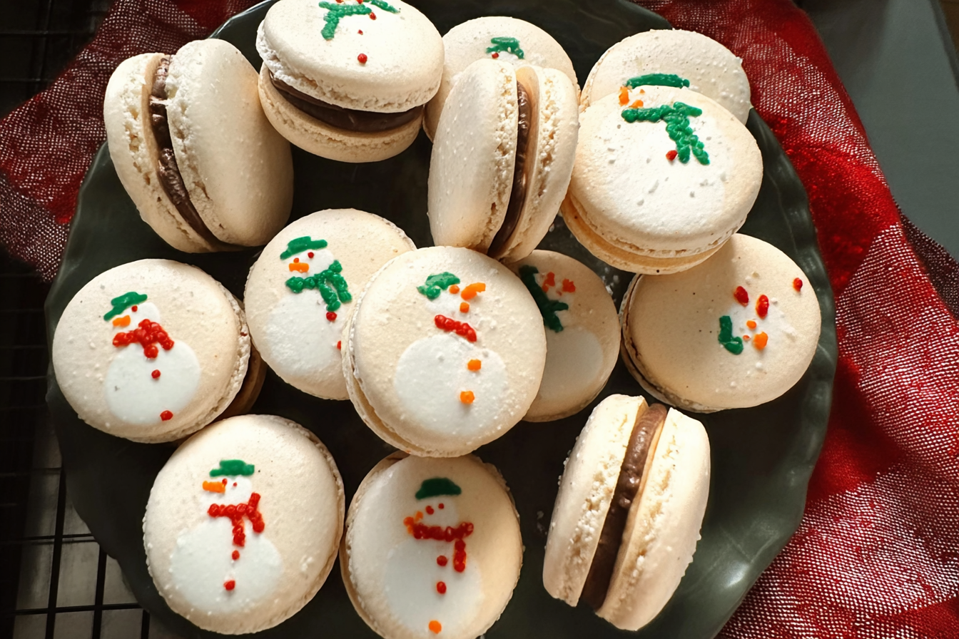 Snowman Macarons