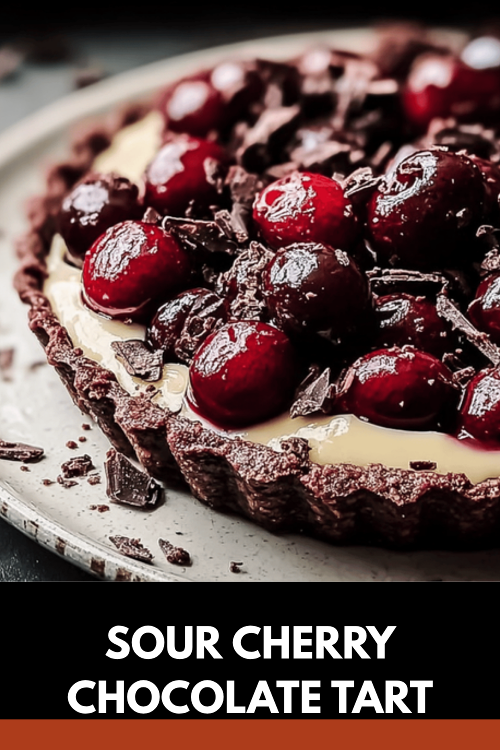 Sour Cherry Chocolate Tart