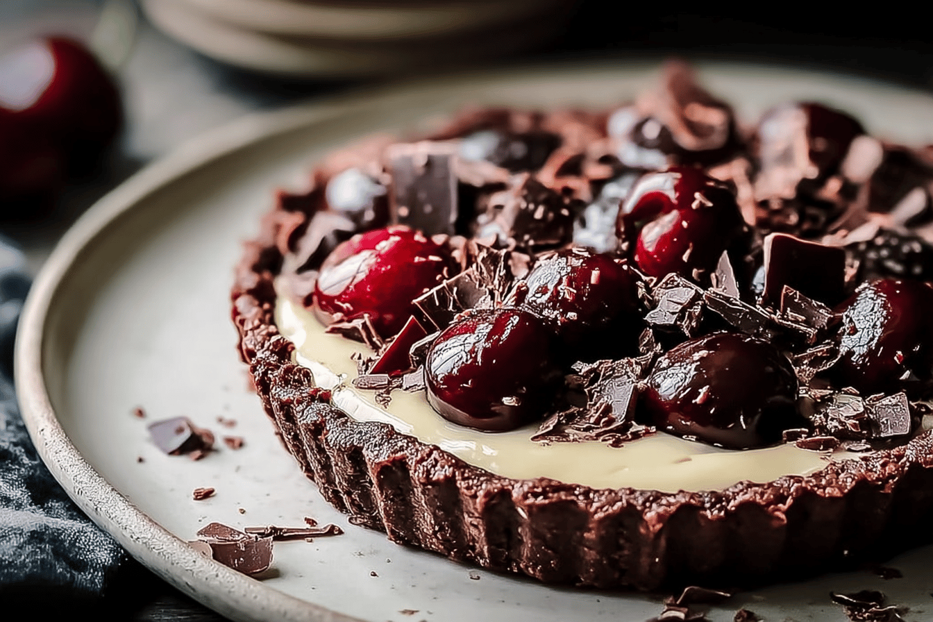 Sour Cherry Chocolate Tart