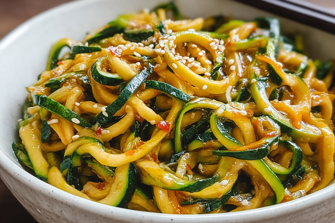 Spicy Garlic Chinese Zucchini Noodles