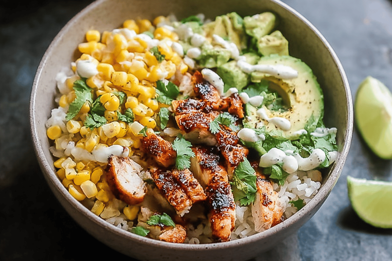 Street Corn Chicken Rice Bowl Recipe With Bold Flavors And Fresh Ingredients 6 Street Corn Chicken Bowl