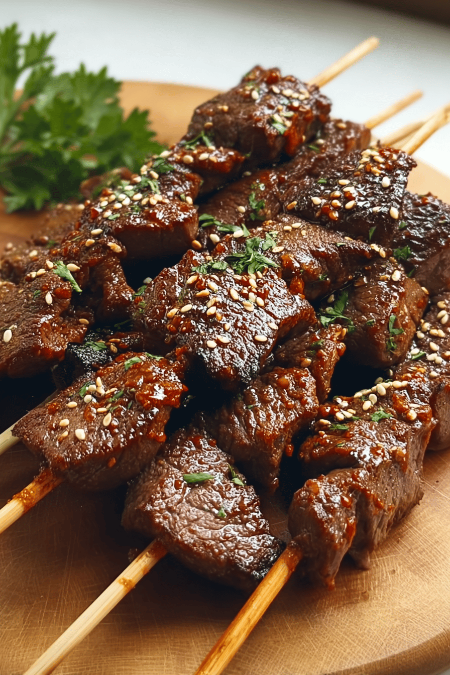 Teriyaki Sesame Beef Skewers