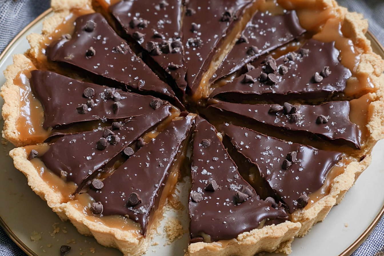 Caramel Chocolate Chip Cookie Tart