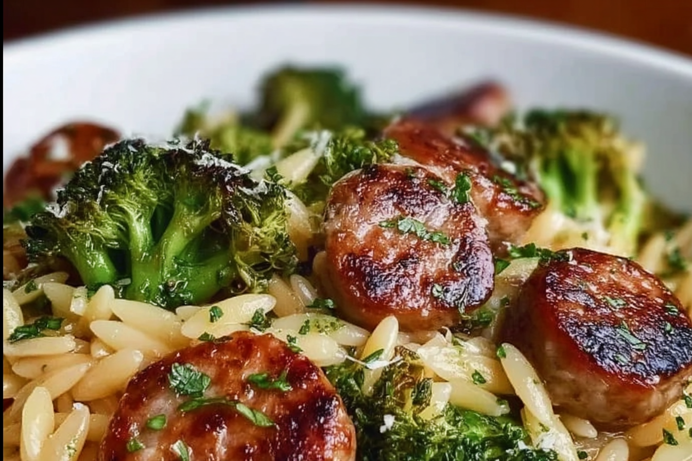 Chicken Sausage Orzo Skillet With Broccoli And Garlic 6 Chicken Sausage Broccoli Orzo