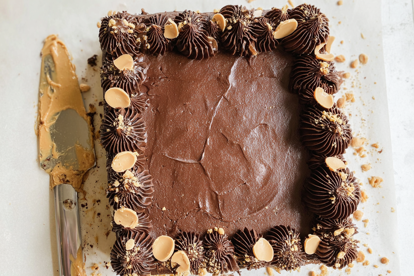 Chocolate Peanut Butter Sheet Cake