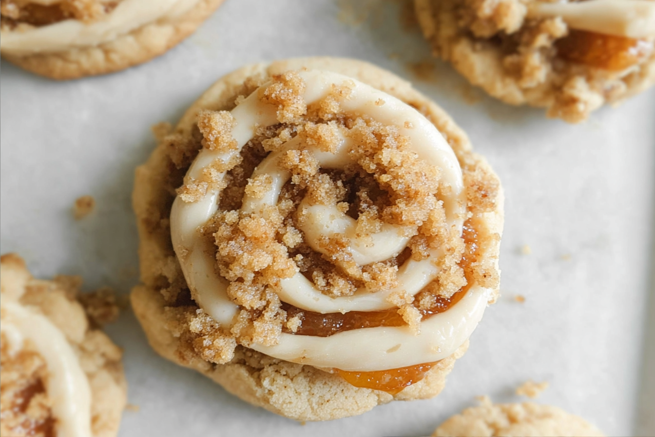 Crumbl Peach Cobbler Cookies