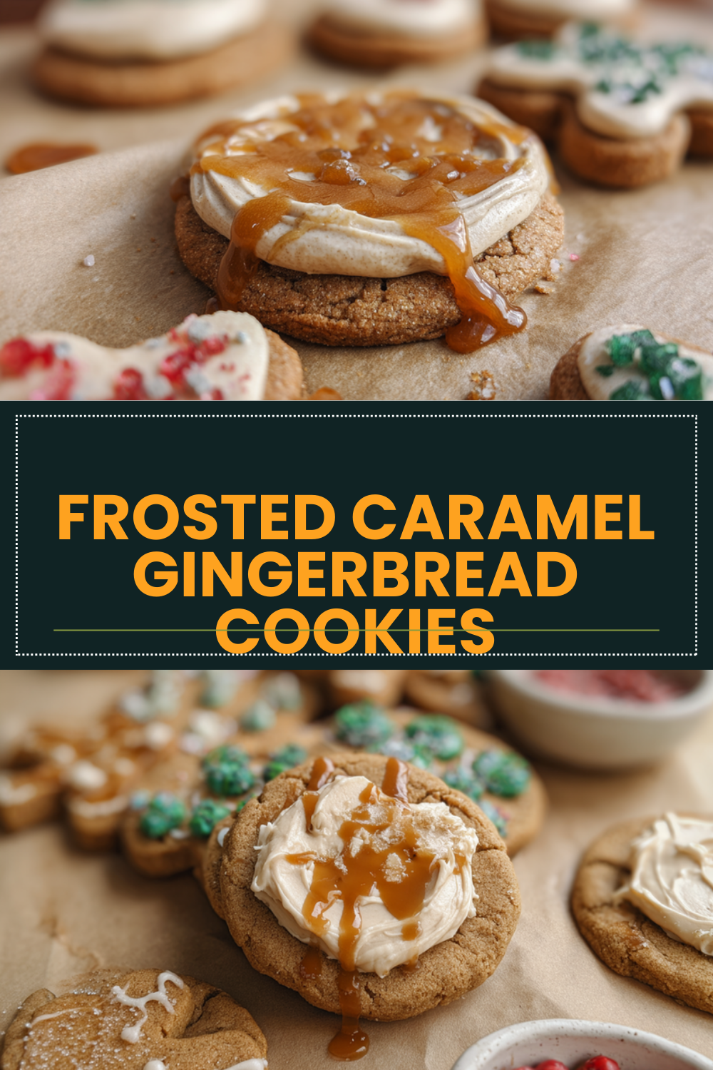 Frosted Caramel Gingerbread Cookies