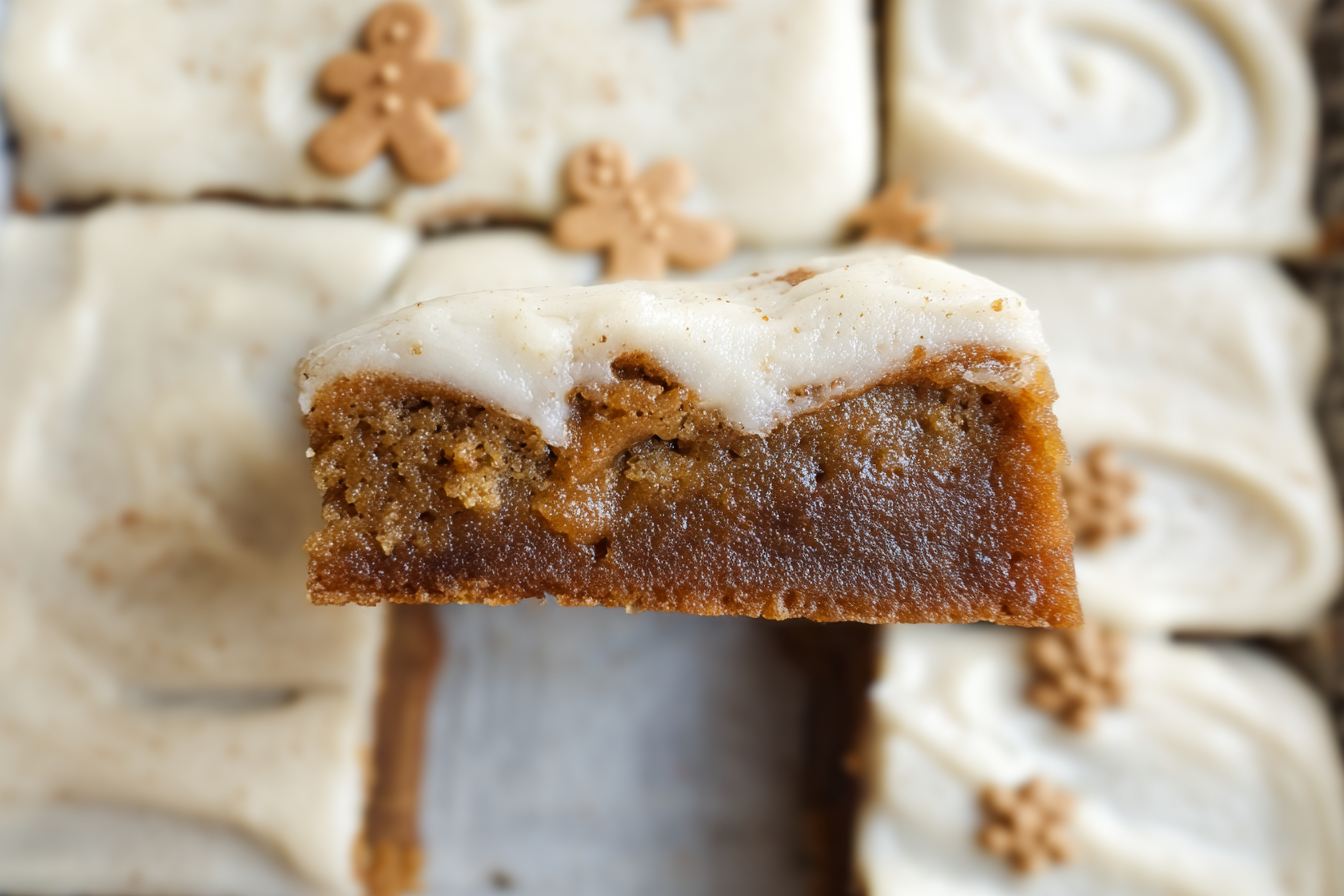 Gingerbread Cinnamon Roll Blondies